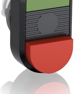 abb momentary lower extended double pushbutton green/red no text mpd12-11b