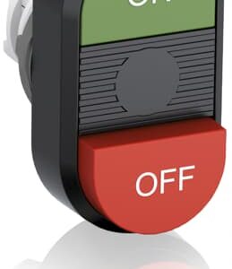abb momentary lower extended double pushbutton green/red on/off mpd14-11b