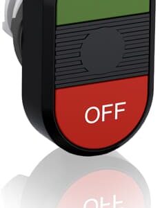 abb momentary double flush pushbutton green/red on/off mpd3-11b