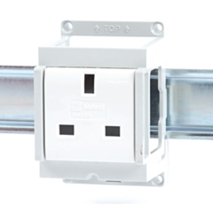 DIN rail panel socket
