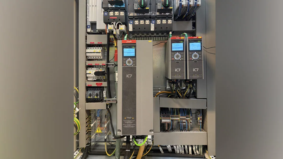 Electrical enclosure featuring Danfoss iC7-Automation Drives available from Danfoss Authorised Partner LED Controls