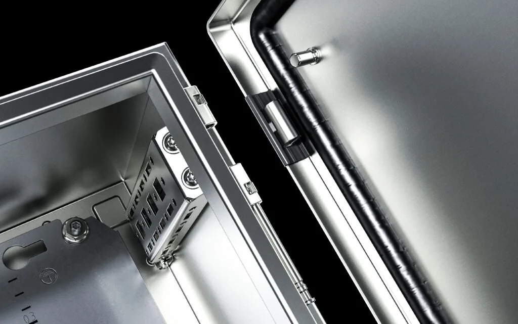 Hinges on Rittal AX Enclosure available from LED Controls