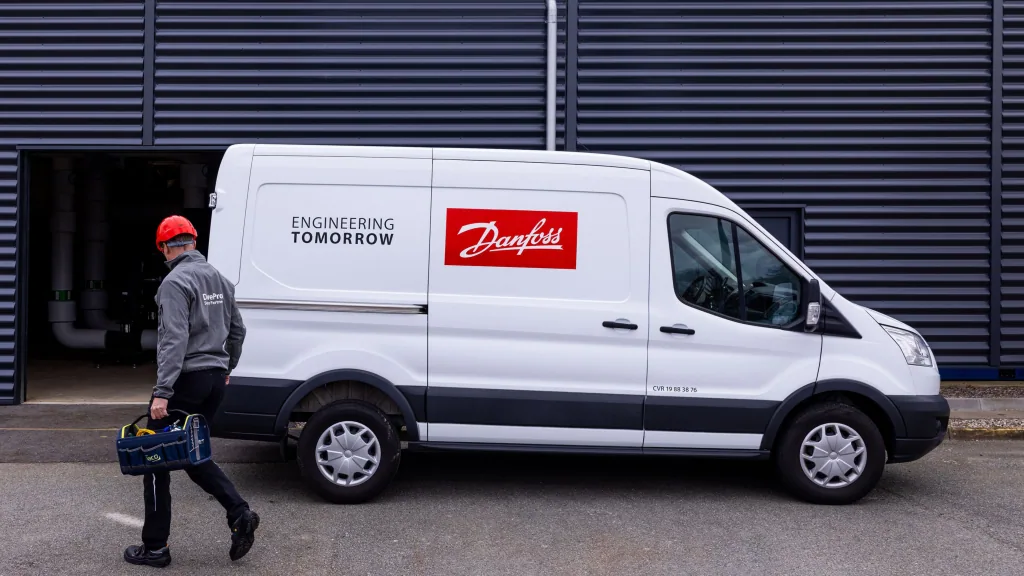 Danfoss Drives DrivePro van and representatives on site. Maintenance, Repair and Operations (MRO) plans available from LED Controls.