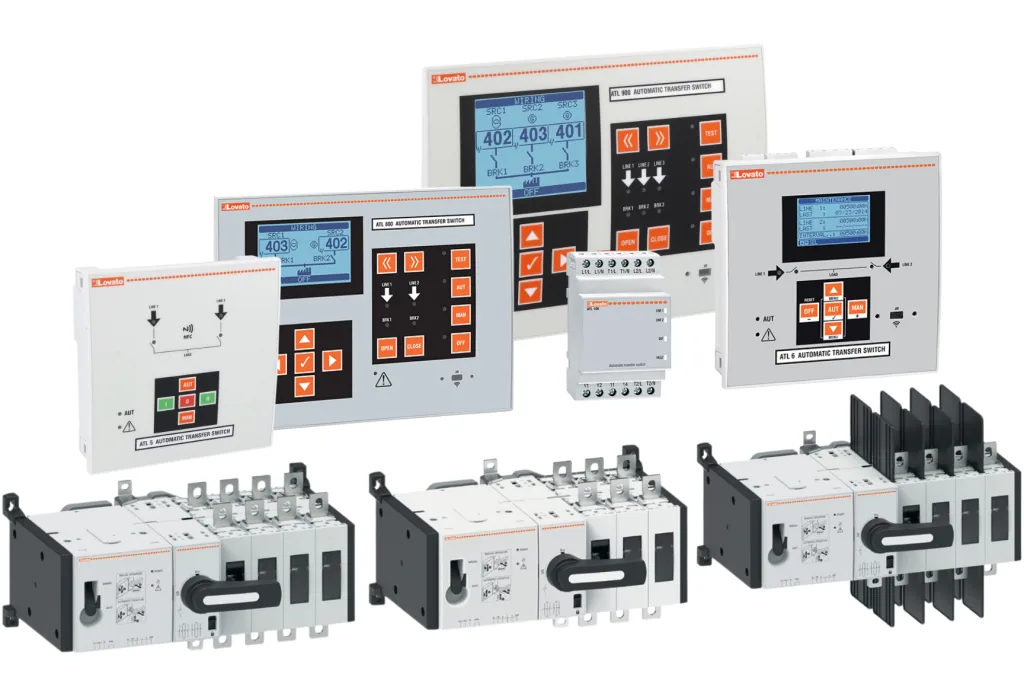 Lovato GLCM Motorised Changeover Switches and ATL Automatic Transfer Controllers available from LED Controls. 