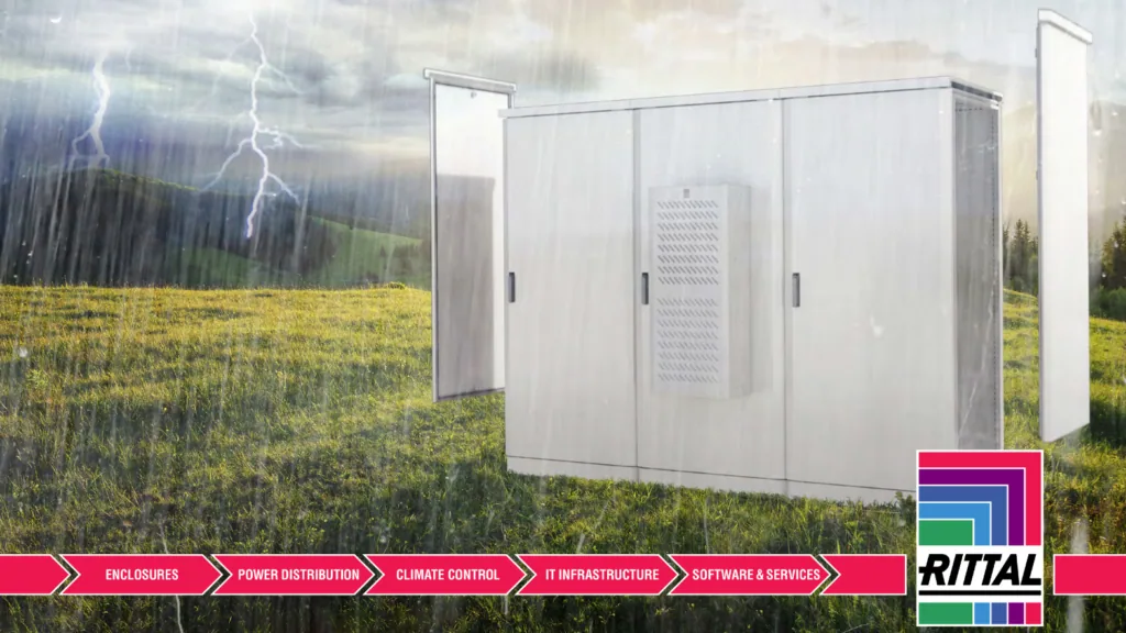 Rittal CS Toptec bayable outdoor enclosures available from LED Controls.