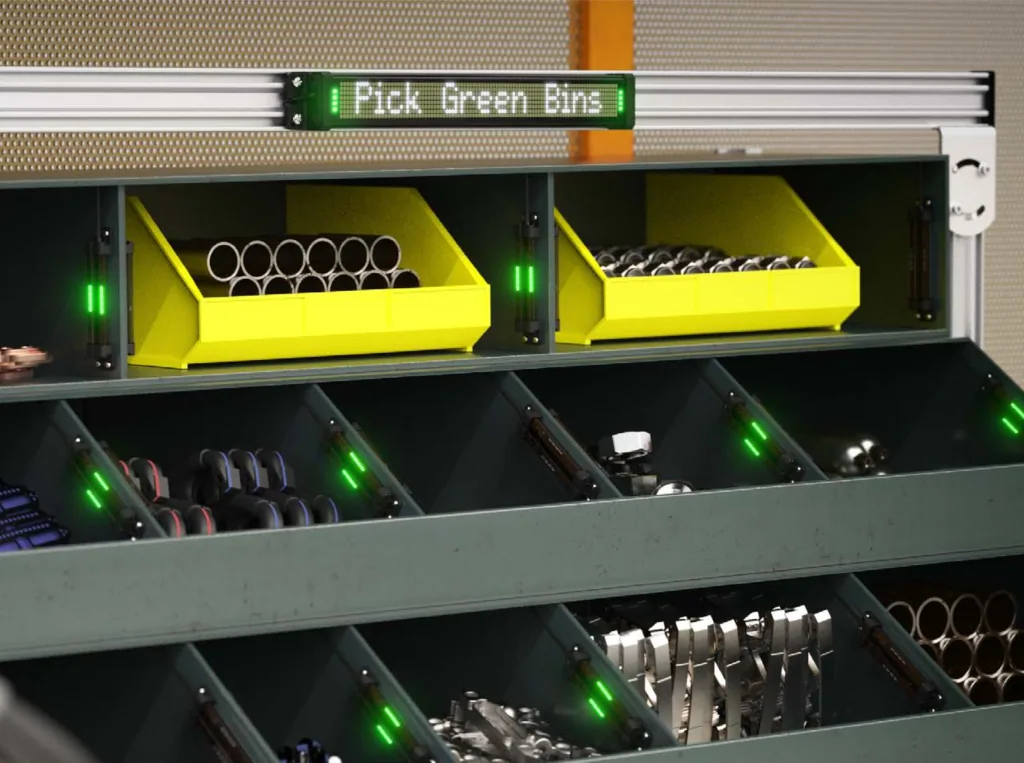 SD50 display on equipment bins