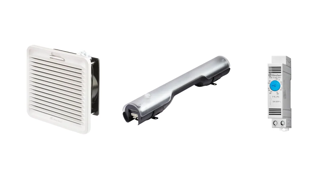 Finder Fans, Filters, LIghts and Thermostats available from LED Controls.