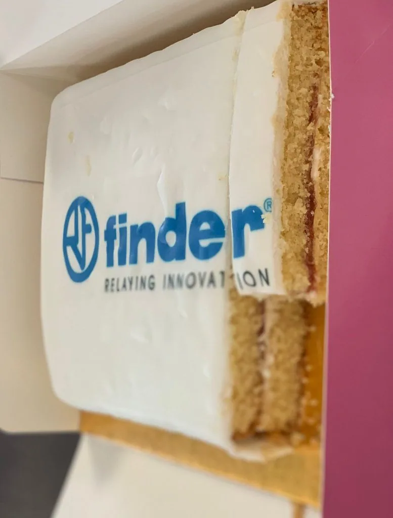 Finder branded cake at LED Controls
