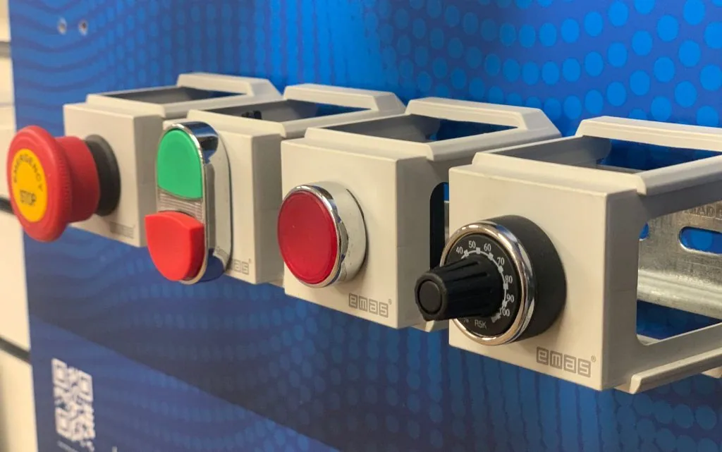EMAS BARP din rail adapters in use on an LED Controls display board available now from LED Controls