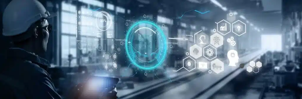 Cyber Security in factory work. 