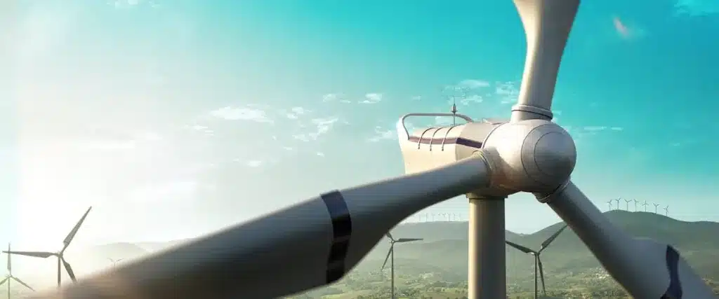 Wind turbines on a hillside