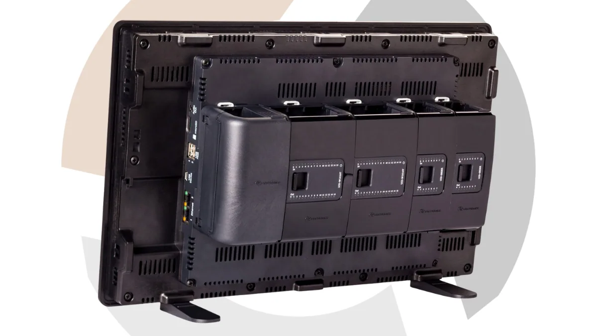 Rear view of Unitronics UniStream Modular PLC+HMI range available from LED Controls.