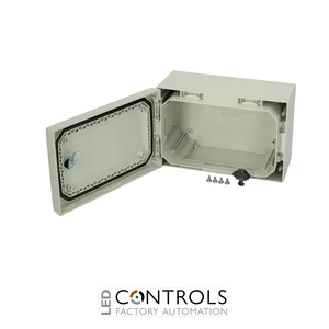 8120020N Fibox ARCA 203015 No MP Cabinet, Polycarbonate Grey cover, 1-point locking, hinges on the short side
