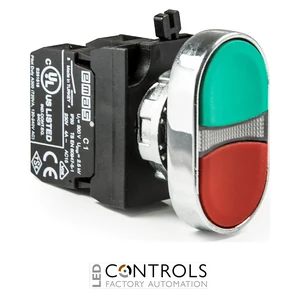 EMAS CM102K20KY EMAS CM DOULE HEAD PUSH BUTTON WITH ADAPTOR 1NO+1NC RED-GREEN WITH NUT - image 3