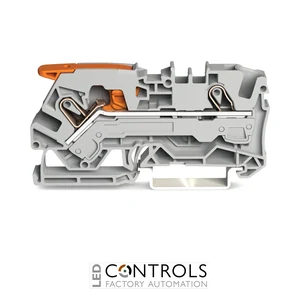 2106-1201 Wago 2-conductor through terminal block;with lever and Push-in CAGE CLAMP®;6 mm²;gray