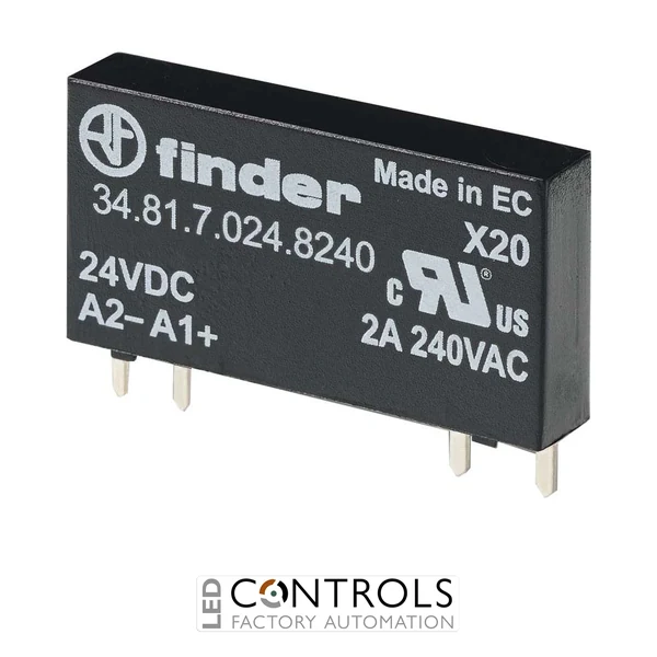 34.81.7.012.8240 Finder Solid State Relay 1NO 12 V DC 2A 240 VAC