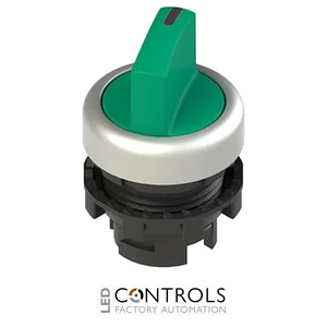 E2 2SL12EVD49AB Pizzato Illuminated short handle selector, 2 positions green with marking