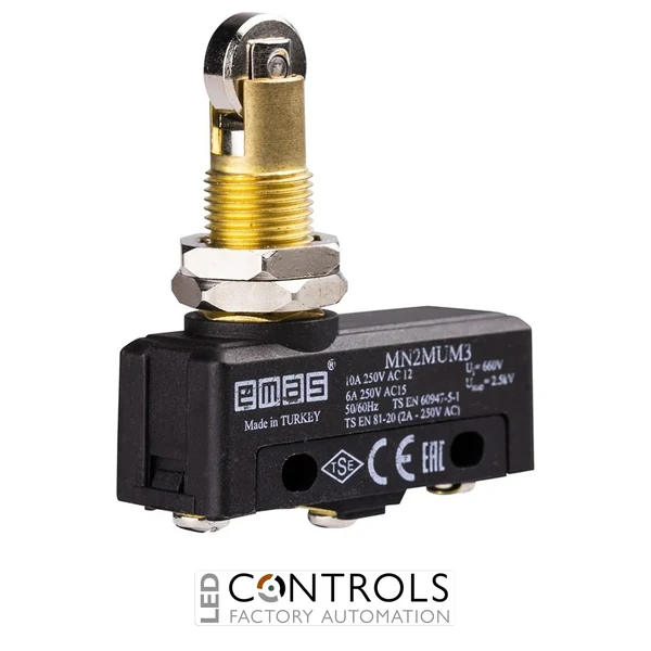 EMAS MN2MUM3 EMAS MN2 MINI SWITCH W PARALLEL ROLLER PLUNGER 1CO