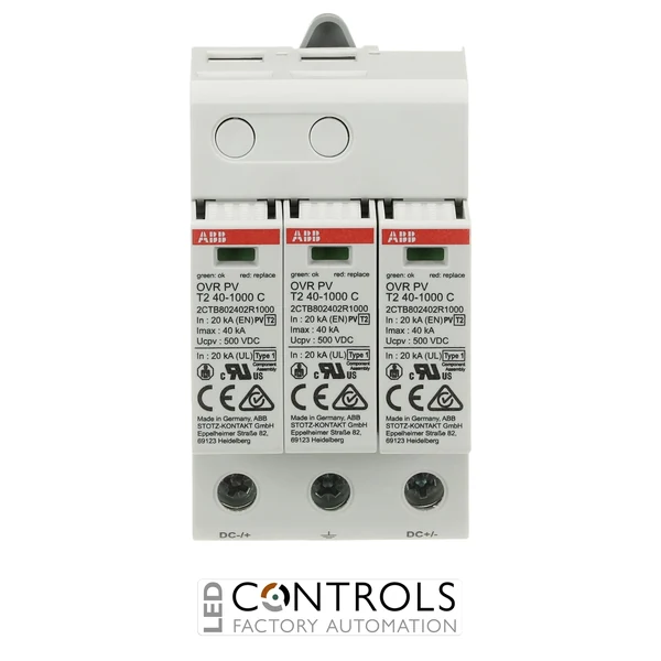 2CTB802400R1000 ABB OVR PV T2 40-1000 P Type 2 Photovoltaic Surge Protective Device