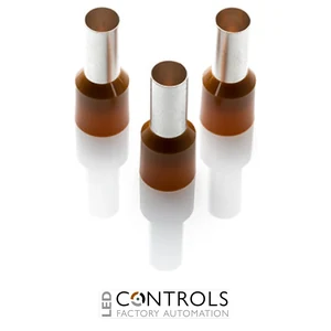 CEF25016G-K Partex single insulated cord end ferrule, 25mm², 16mm barrel, Brown, pack of 1000