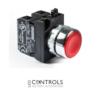 EMAS CM102DK EMAS CM PUSH BUTTON WITH ADAPTER 1NO+1NC RED WITH NUT