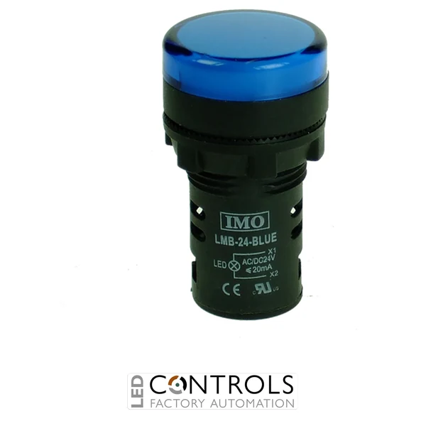 lmb-24-blue imo led pilot light 24ac/dc blue ip65