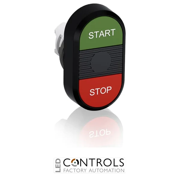abb momentary double flush pushbutton green/red start/stop mpd4-11b