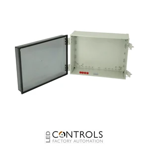 8113051 Fibox CAB PC 304018 T Cabinet, Polycarbonate, Smoked transparent door Latches on the short side