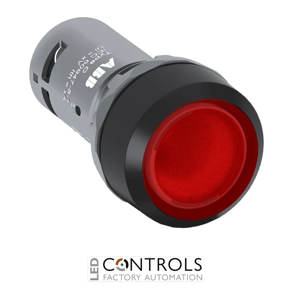1SFA619101R1141 ABB CP2-11R-01 Compact Illuminated Maintained Red Pushbutton 24 V AC/DC 1NC