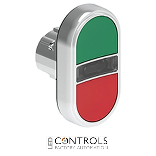 LOVATO LPSBL7113 ILL.GREEN/RED DOUBLE TOUCH MET.BUTTON