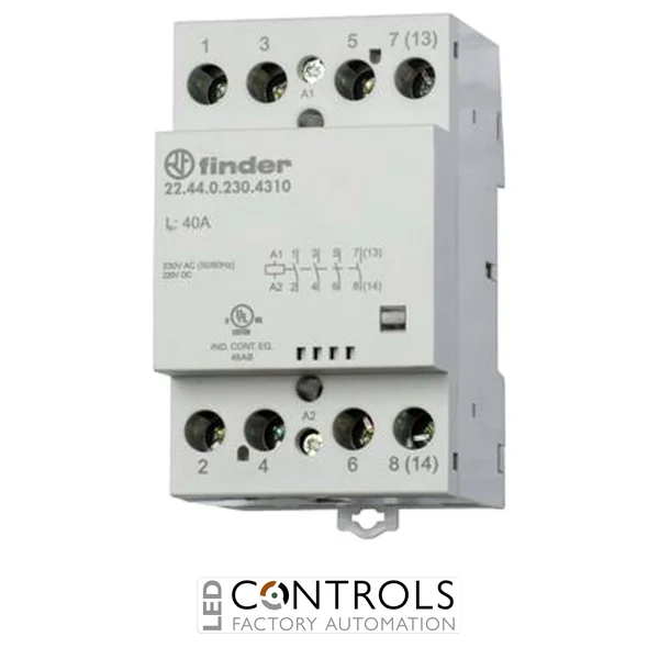 22.44.0.024.4717 Finder contactor 4 pole 40A AC/DC 24V 2NO/2NC