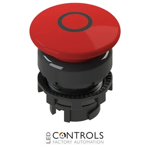 E2 1PU2F341L1 Pizzato Spring-return red mushroom pushbutton with marking