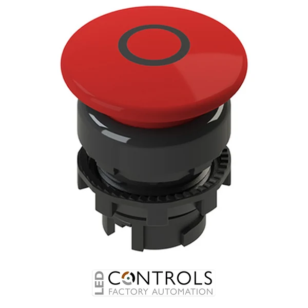 E2 1PU2F341L1 Pizzato Spring-return red mushroom pushbutton with marking