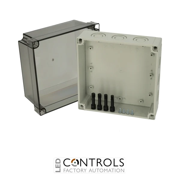 6016922 Fibox PCM 175/125 T Enclosure, Polycarbonate, metric knock-outs Smoked transparent cover