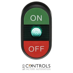 1SFA611132R1102 ABB MPD3-11G Illuminated Double Pushbutton ON/OFF with Green Indicator