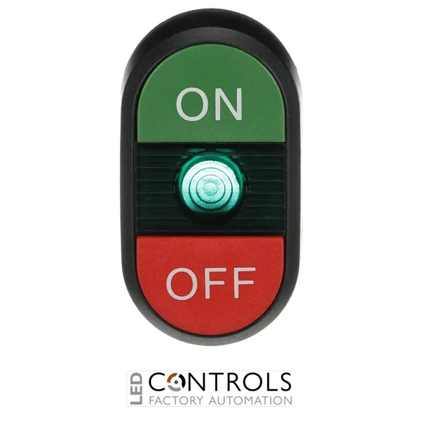 1SFA611132R1102 ABB MPD3-11G Illuminated Double Pushbutton ON/OFF with Green Indicator