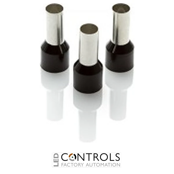 CEF25016F Partex FERRULE 25mm BLACK SINGLE (100)