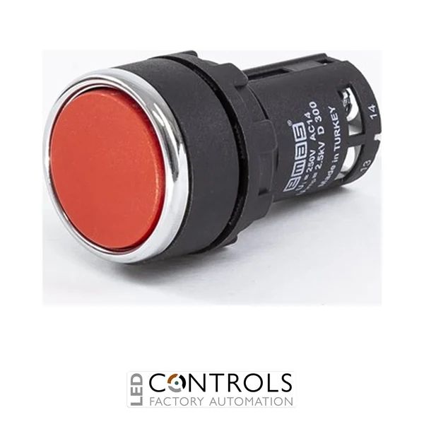 EMAS MB100DK EMAS MB SERIES FLUSH PUSH BUTTON RED 1NO