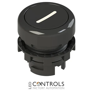 E2 1PU2R121L2 Pizzato Spring-return black flush pushbutton with marking