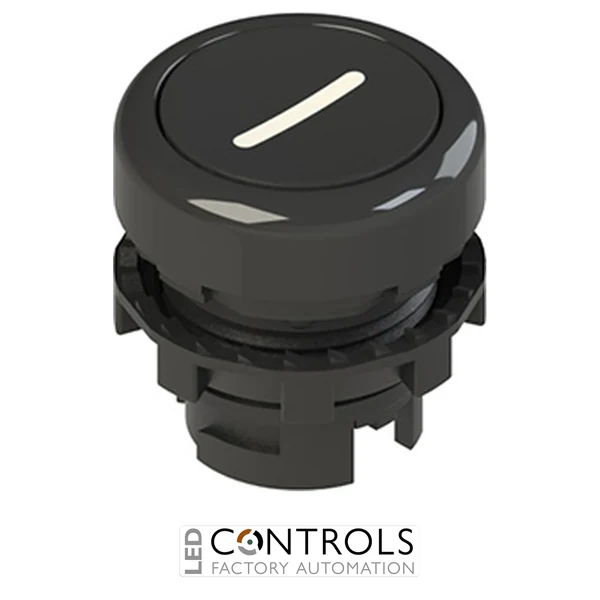 E2 1PU2R121L2 Pizzato Spring-return black flush pushbutton with marking
