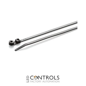 MT200-B Partex Screw Mountable Cable Ties, 200mm x 4.8mm, Black, pack 100