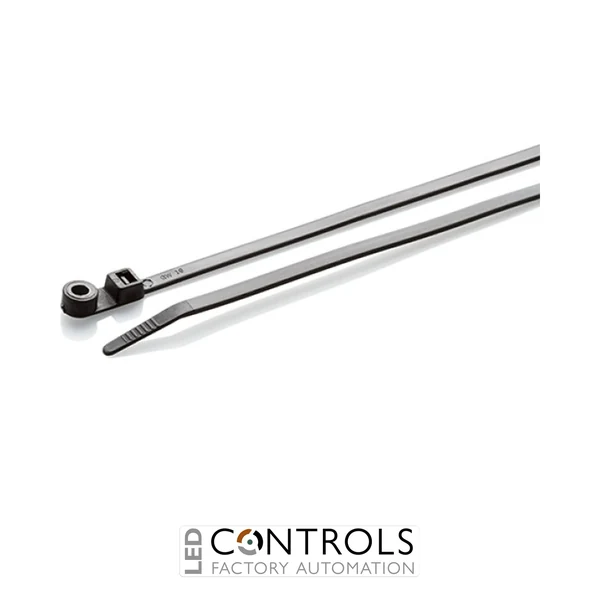 MT200-B Partex Screw Mountable Cable Ties, 200mm x 4.8mm, Black, pack 100