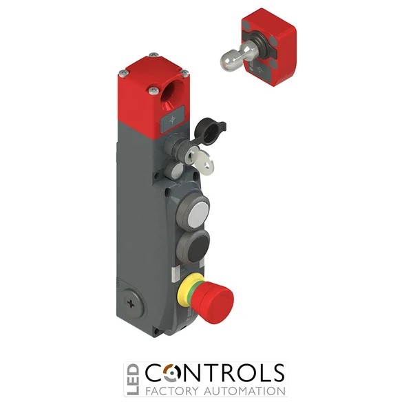 NG 2D5D511D-F30 Pizzato NG series safety switch with lock and integrated control devices, with actuator