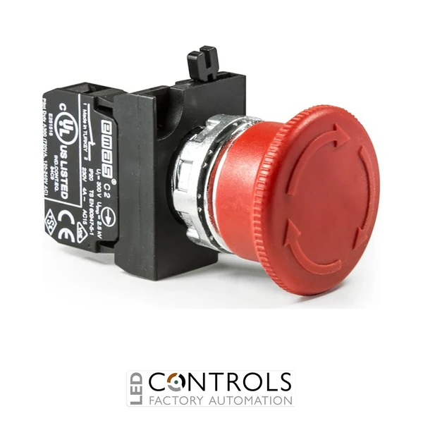 EMAS CM200E EMAS CM EMER. PUSH BUTTON 1NC 40 MM TURN TO RELEASE WITH NUT