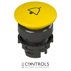E2 1PU2F541L14 Pizzato Spring-return yellow mushroom pushbutton with marking