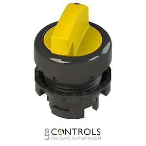 E2 1SL22ACD51AB Pizzato Illuminated long handle selector, 2 positions yellow with marking