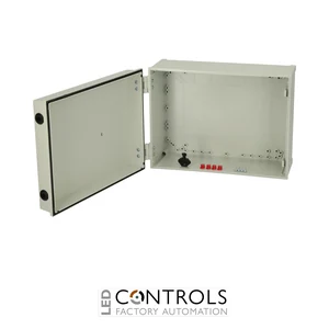 8113354 Fibox CAB PC 304018 G3B Cabinet, Polycarbonate, Grey door Locks on the short side