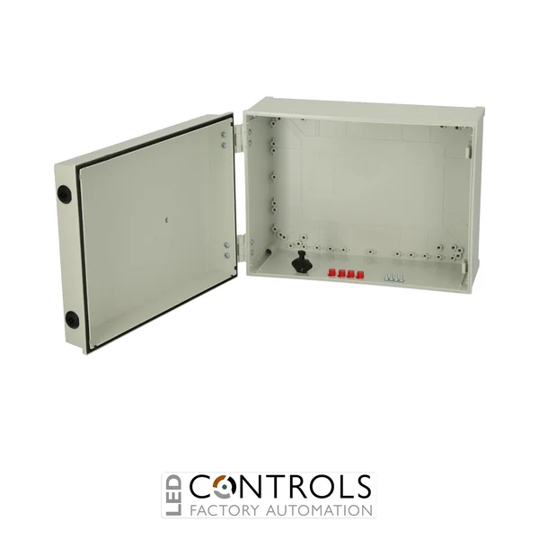 8113354 Fibox CAB PC 304018 G3B Cabinet, Polycarbonate, Grey door Locks on the short side