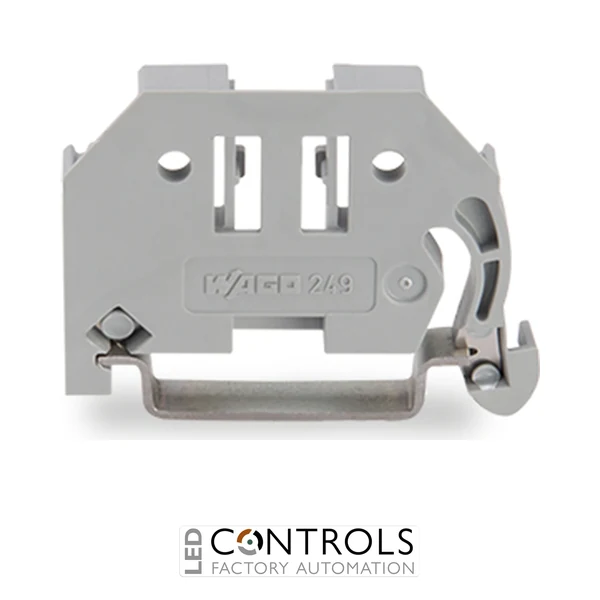 249-116 Wago Screwless end stop;6 mm wide;for DIN-rail 35 x 15 and 35 x 7.5;gray