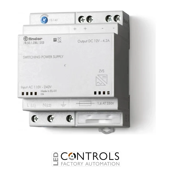 78.50.1.230.1202 Finder power supplies output 50 watt DC 12V